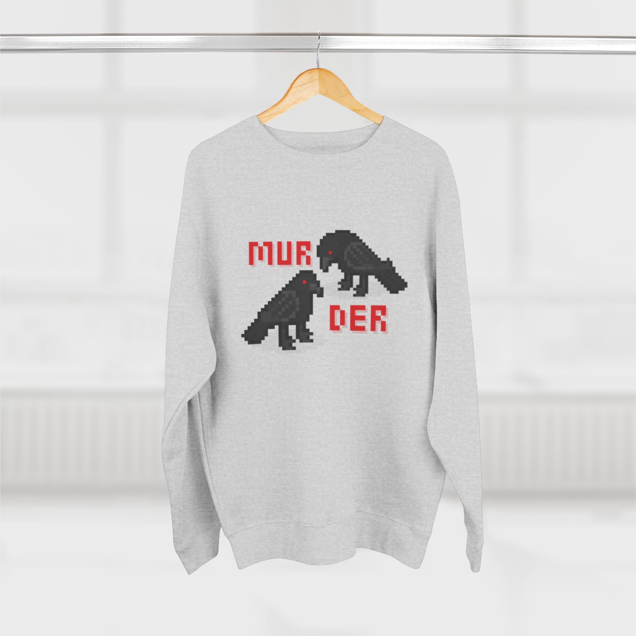 Murder Crow Crewneck Sweatshirt — Gothic Raven Graphic Sweatshirt