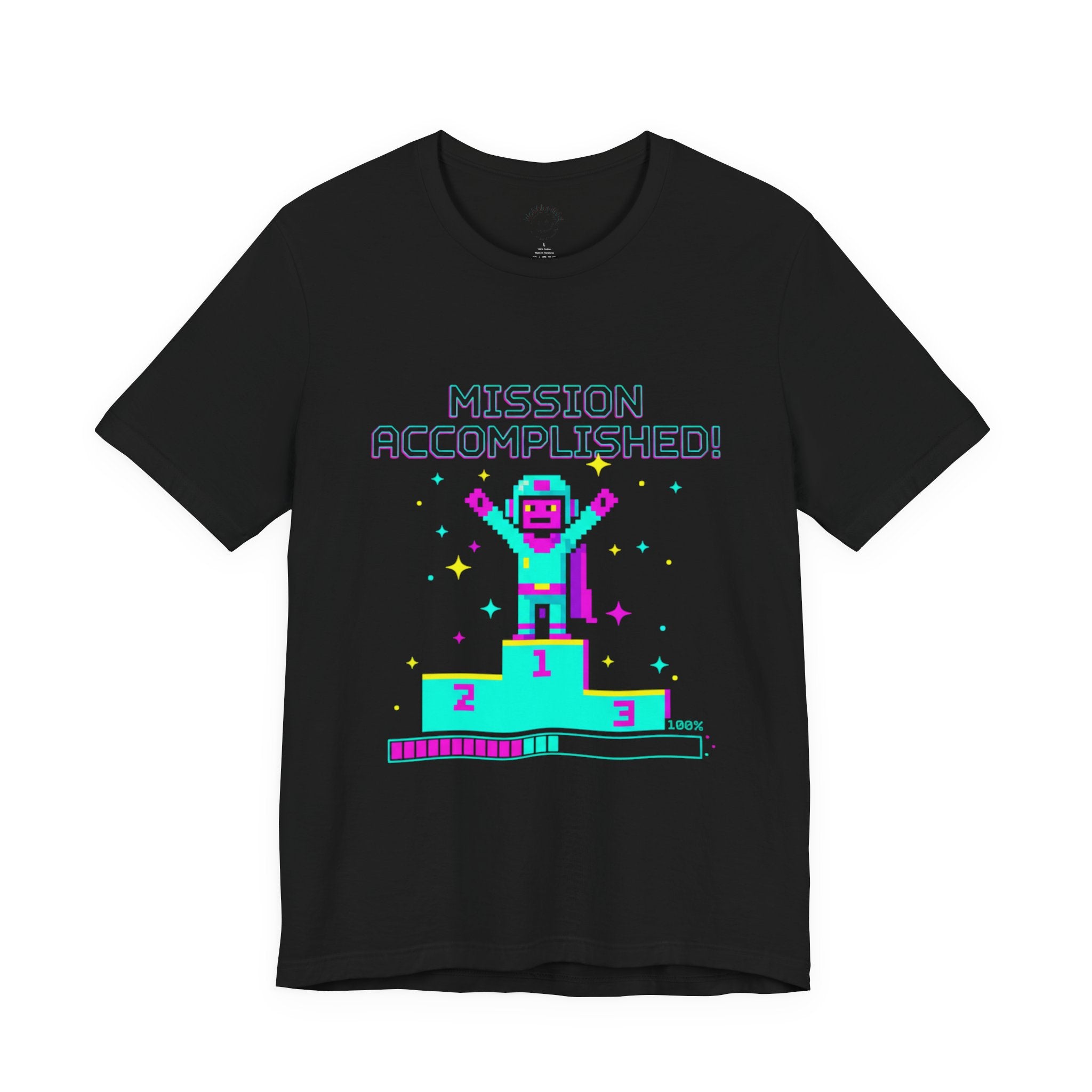 Pixel Champion Podium Tee | retro gaming tee, pixel art design