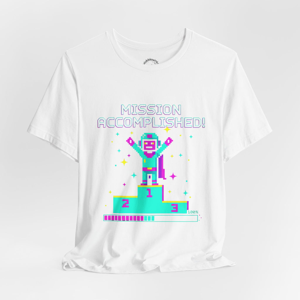Pixel Champion Podium Tee | retro gaming tee, pixel art design