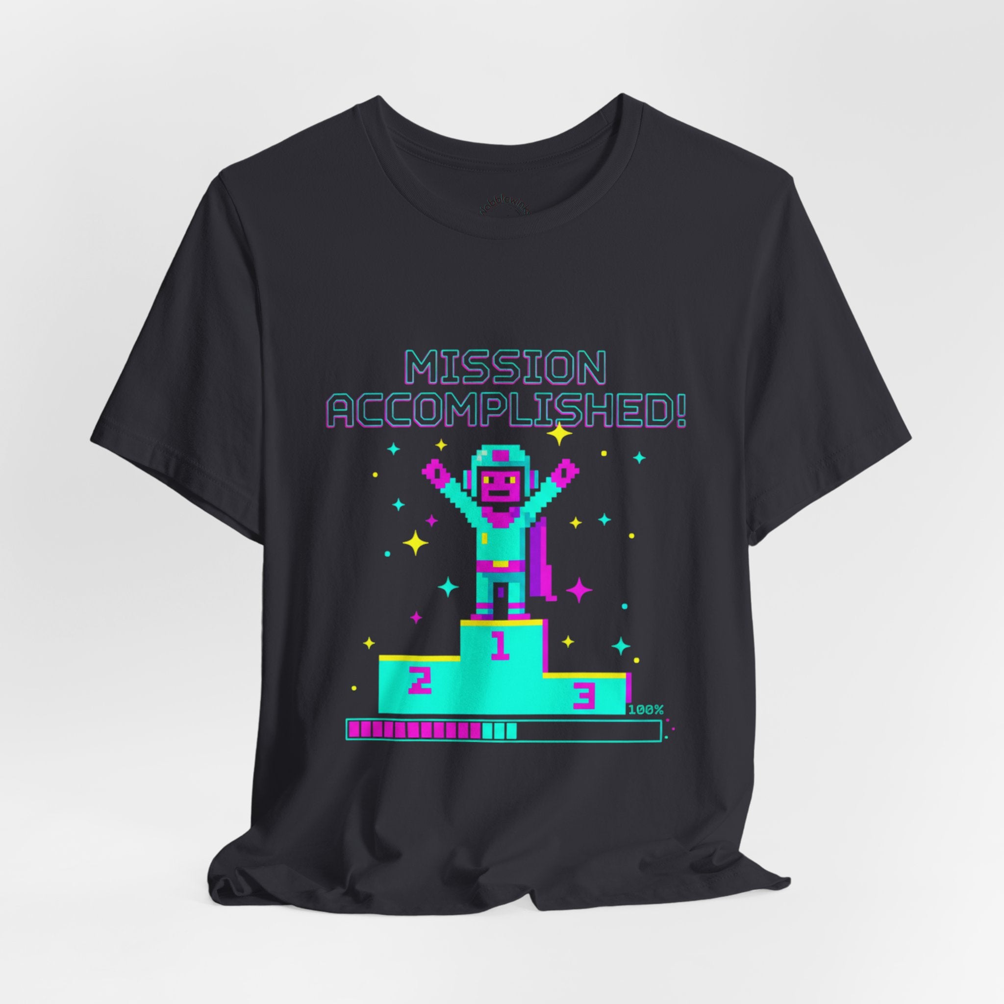 Pixel Champion Podium Tee | retro gaming tee, pixel art design