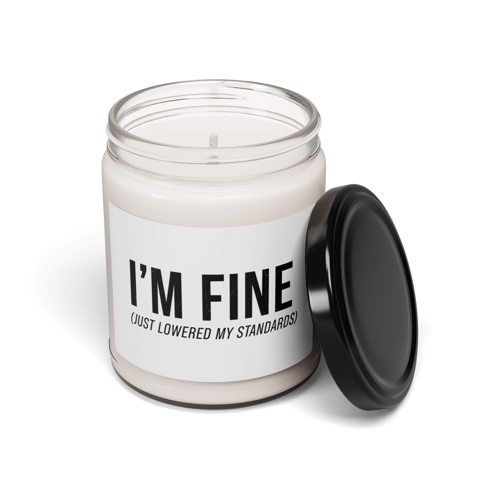 I'M FINE (Just Lowered My Standards) Candle | Sarcastic Introvert, Anxiety Humor Soy Candle