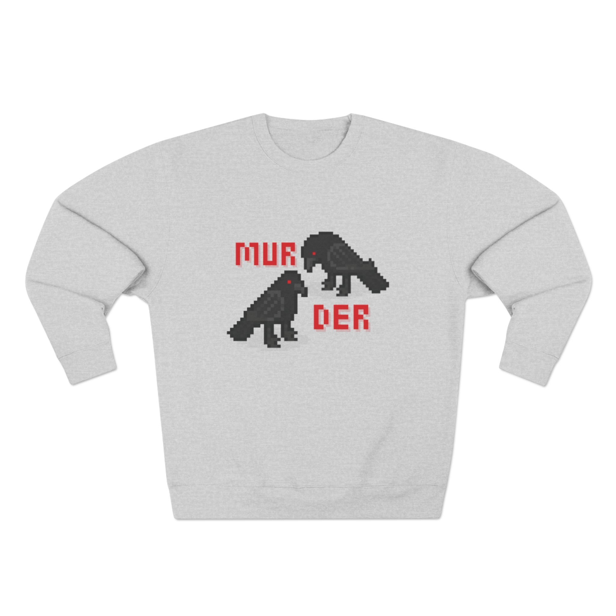 Murder Crow Crewneck Sweatshirt — Gothic Raven Graphic Sweatshirt