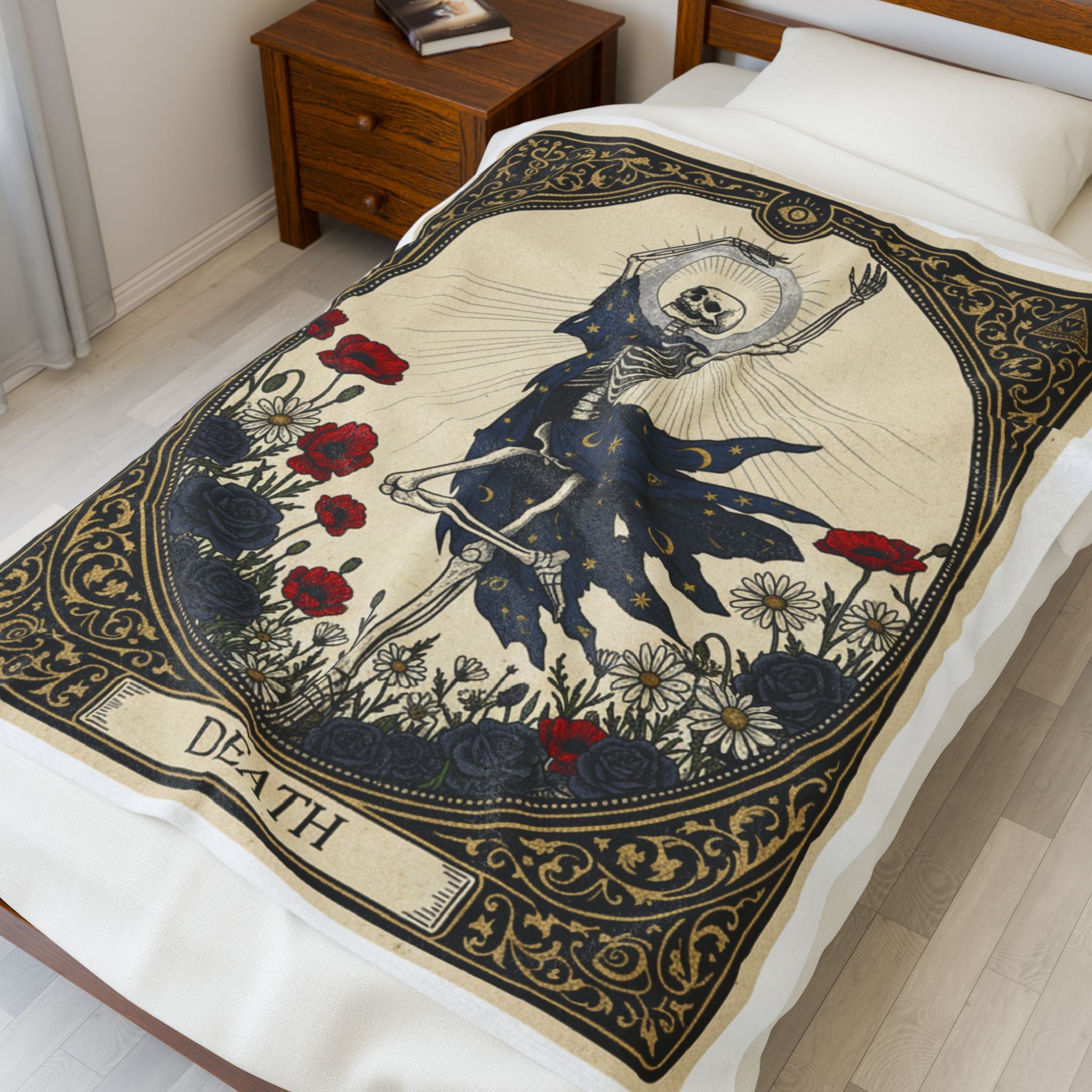 Death Tarot Art Velveteen Plush Blanket | occult type, esoteric print