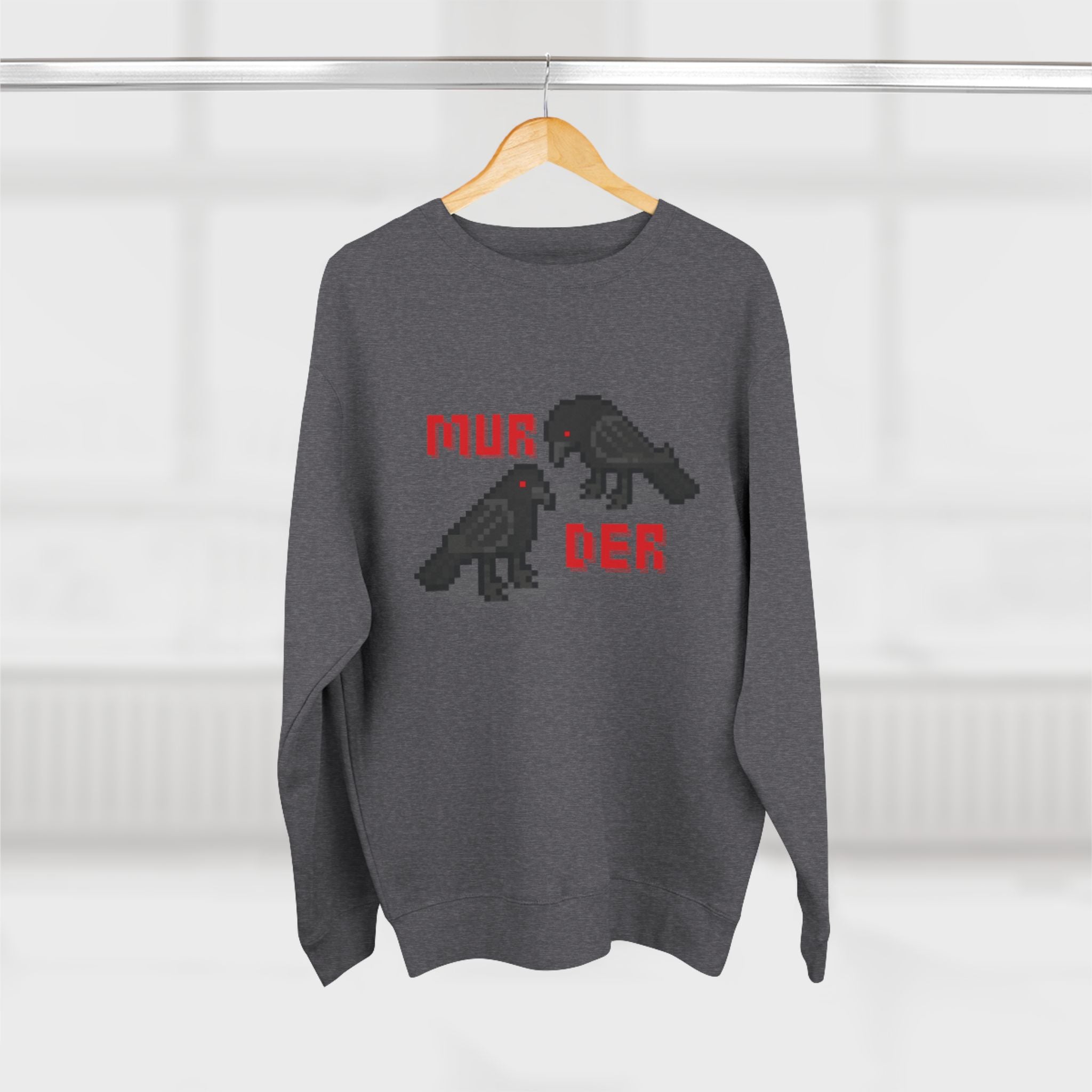 Murder Crow Crewneck Sweatshirt — Gothic Raven Graphic Sweatshirt