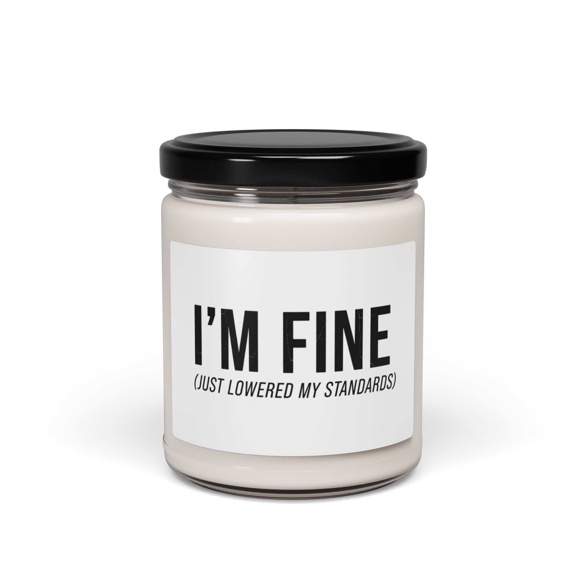 I'M FINE (Just Lowered My Standards) Candle | Sarcastic Introvert, Anxiety Humor Soy Candle