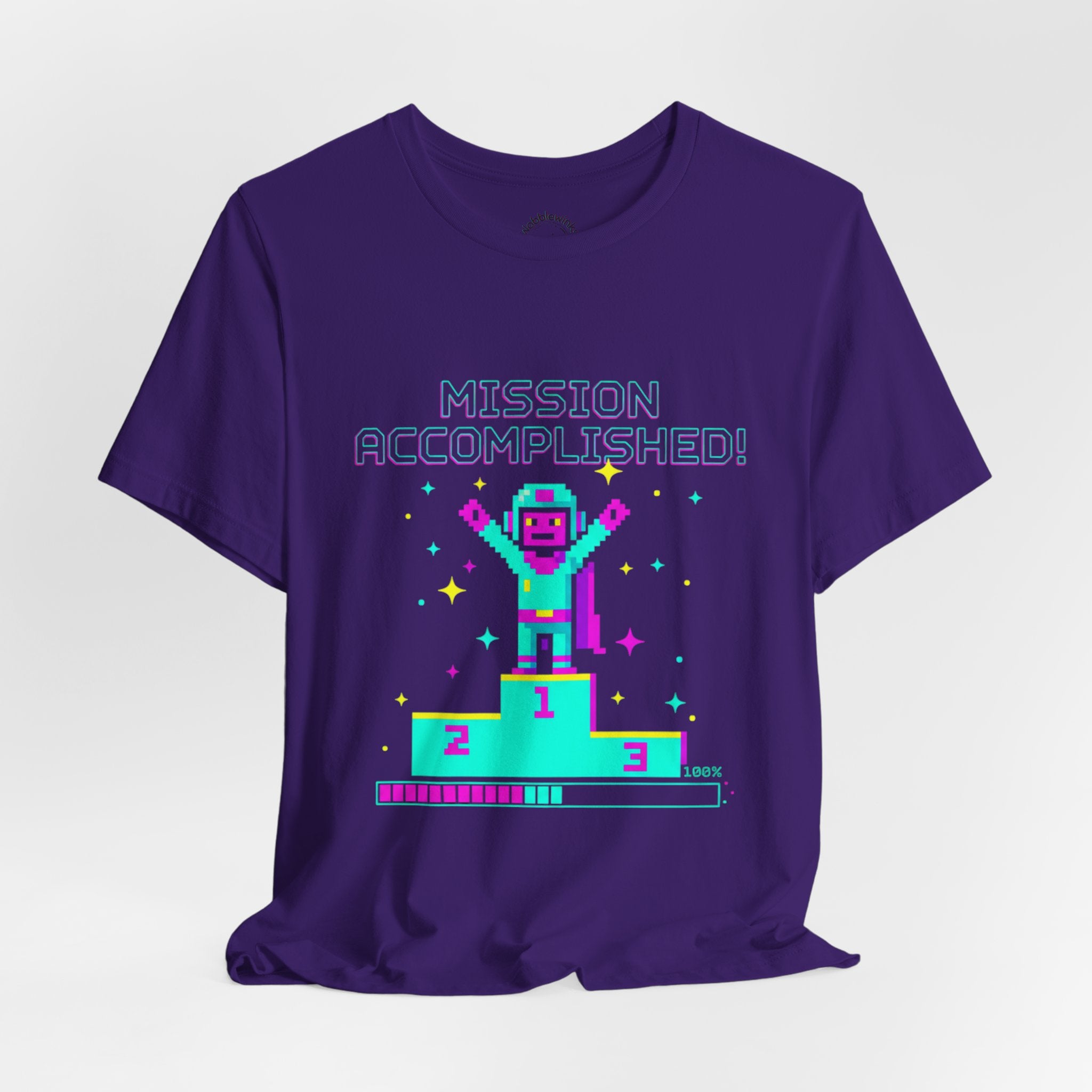 Pixel Champion Podium Tee | retro gaming tee, pixel art design