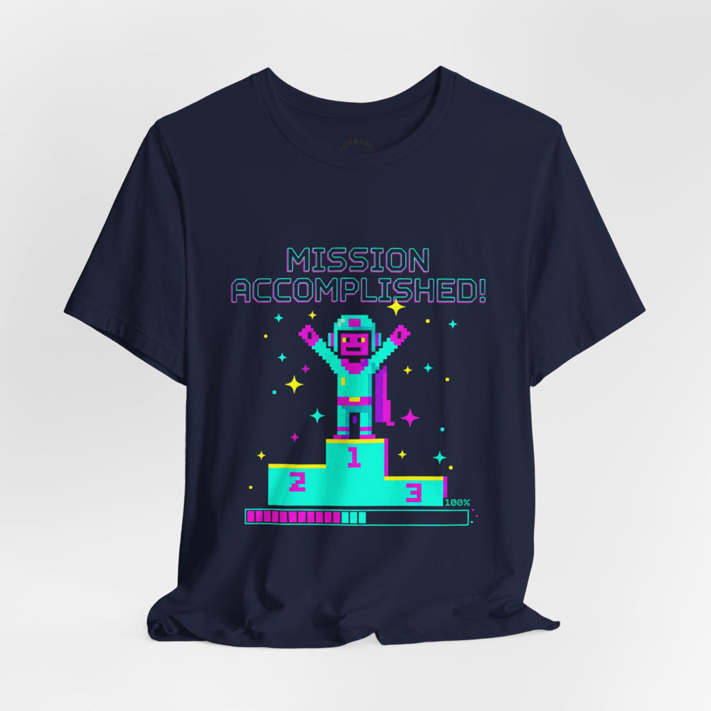 Pixel Champion Podium Tee | retro gaming tee, pixel art design