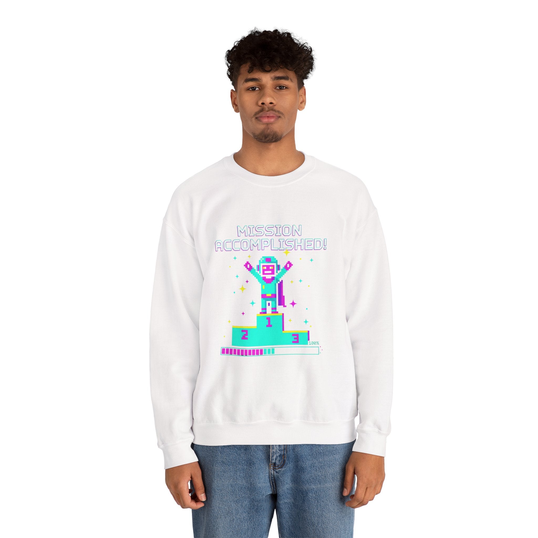 Pixel Champion Crewneck Sweatshirt | retro gaming, pixel art design