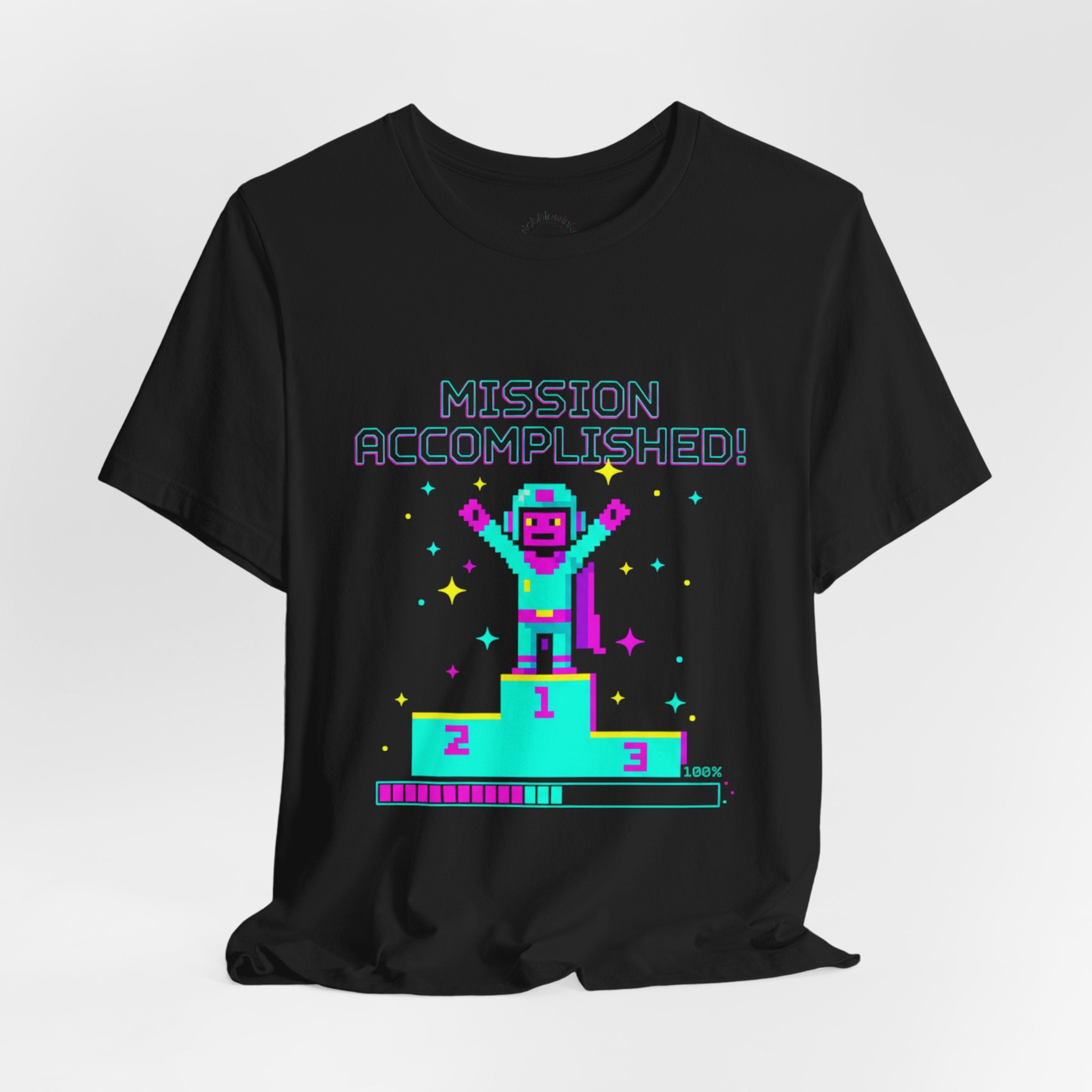 Pixel Champion Podium Tee | retro gaming tee, pixel art design