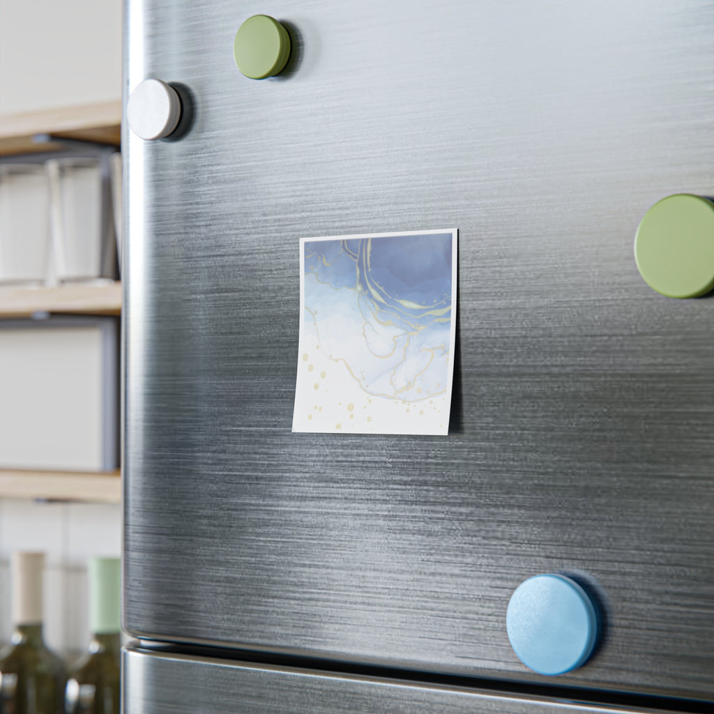 Blue Gold Marble Post-it Note Pad — Elegant Sticky Notes for Office & Desk