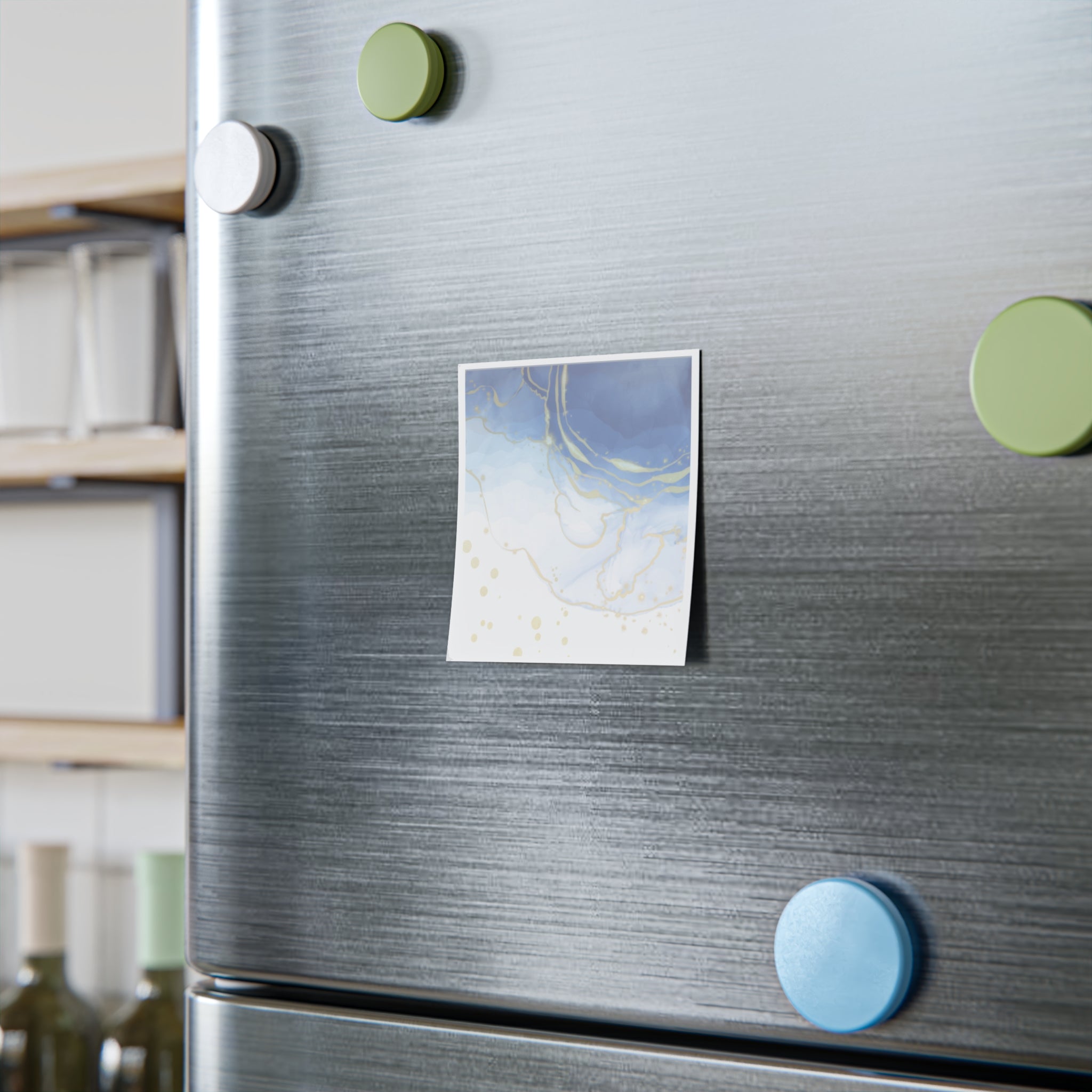 Blue Gold Marble Post-it Note Pad — Elegant Sticky Notes for Office & Desk