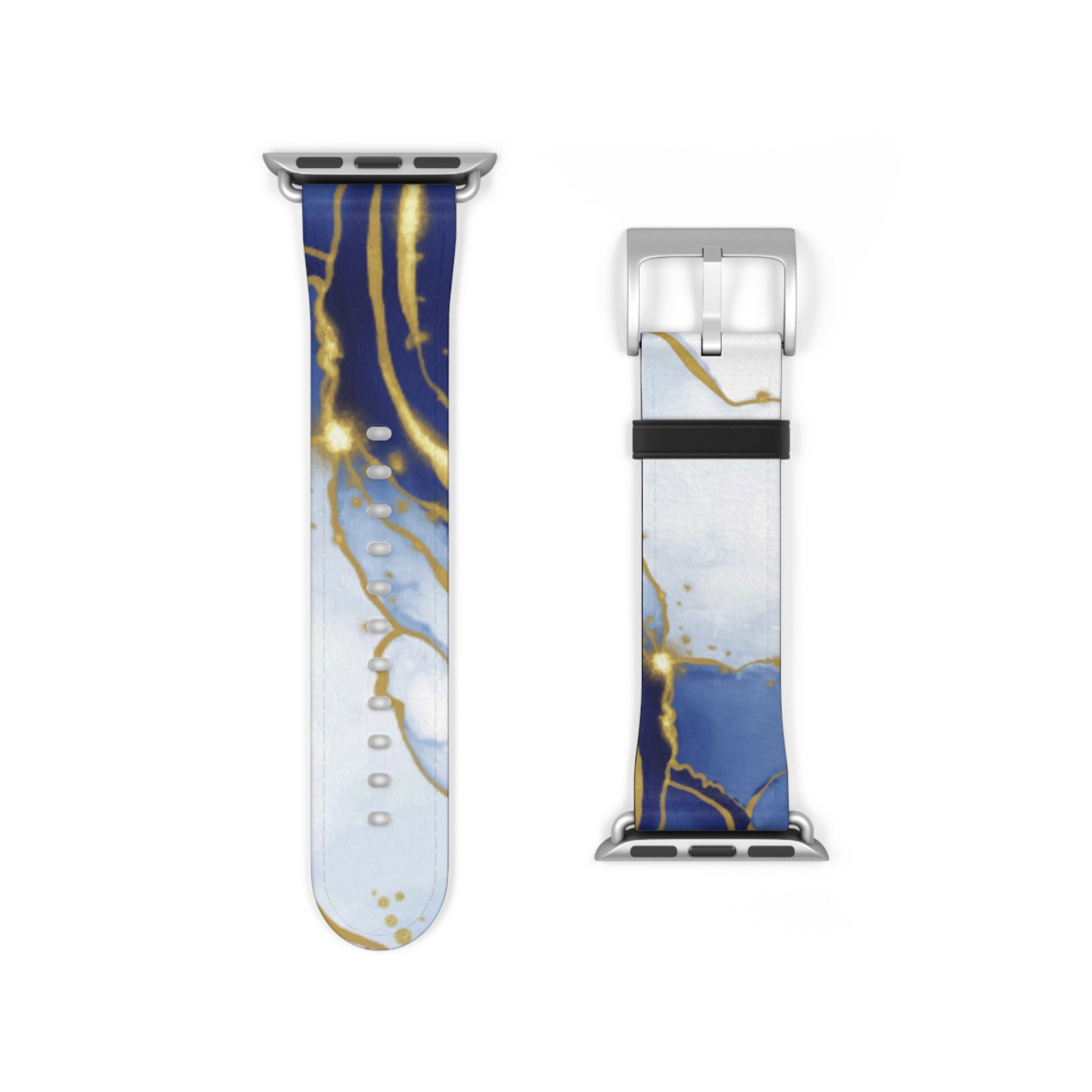 Blue Gold Marble Watch Band