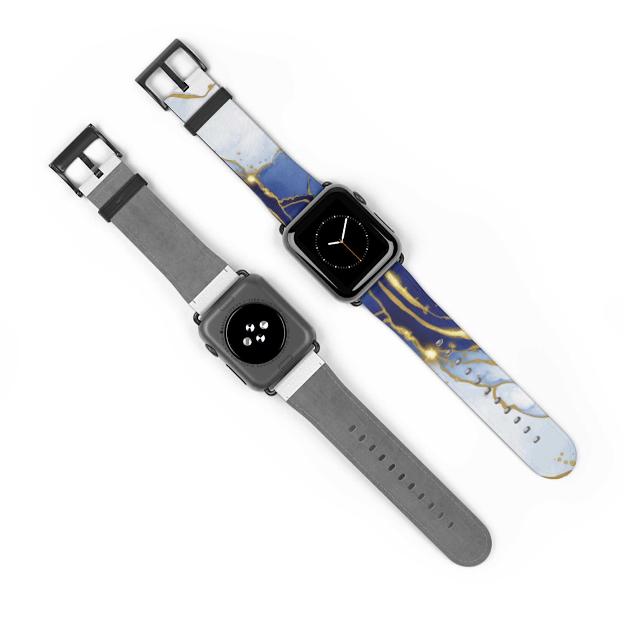 Blue Gold Marble Watch Band